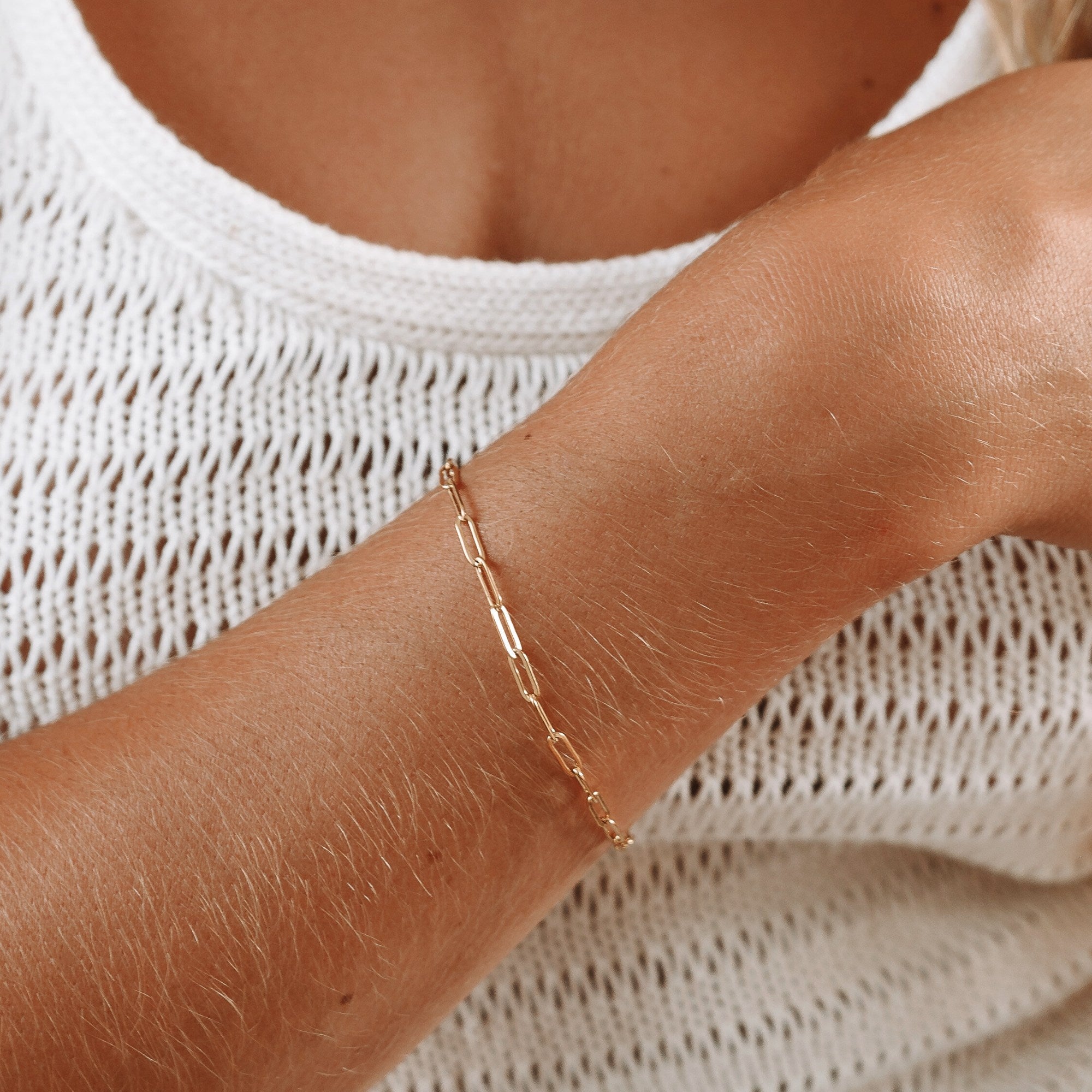 Cozumel – Armband Kette Paperclip Gold