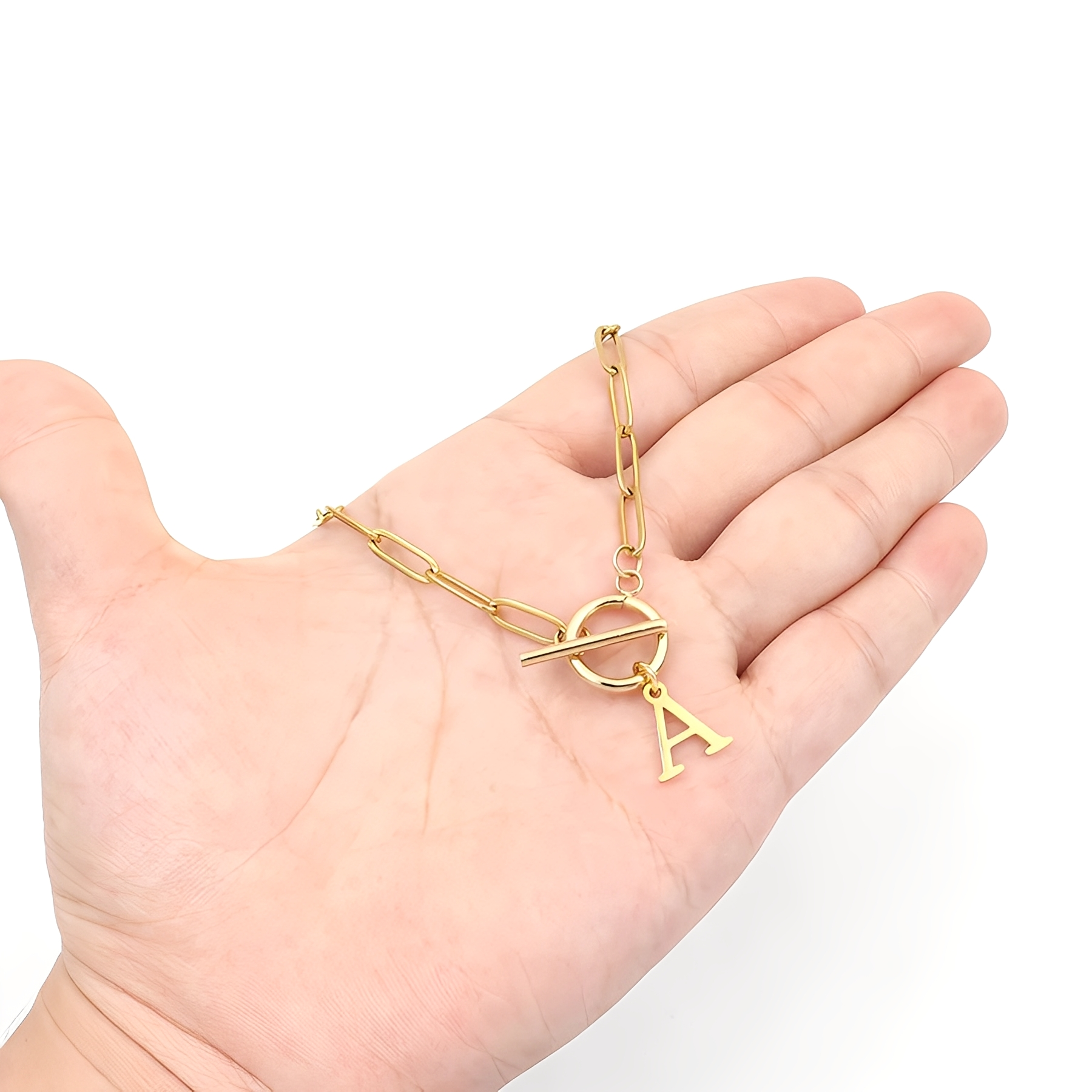 Amara – Collier Initiale aus Papier mit Gliedern