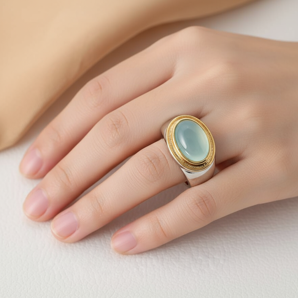 Gabi – Vintage-Ring mit grünem Mondstein