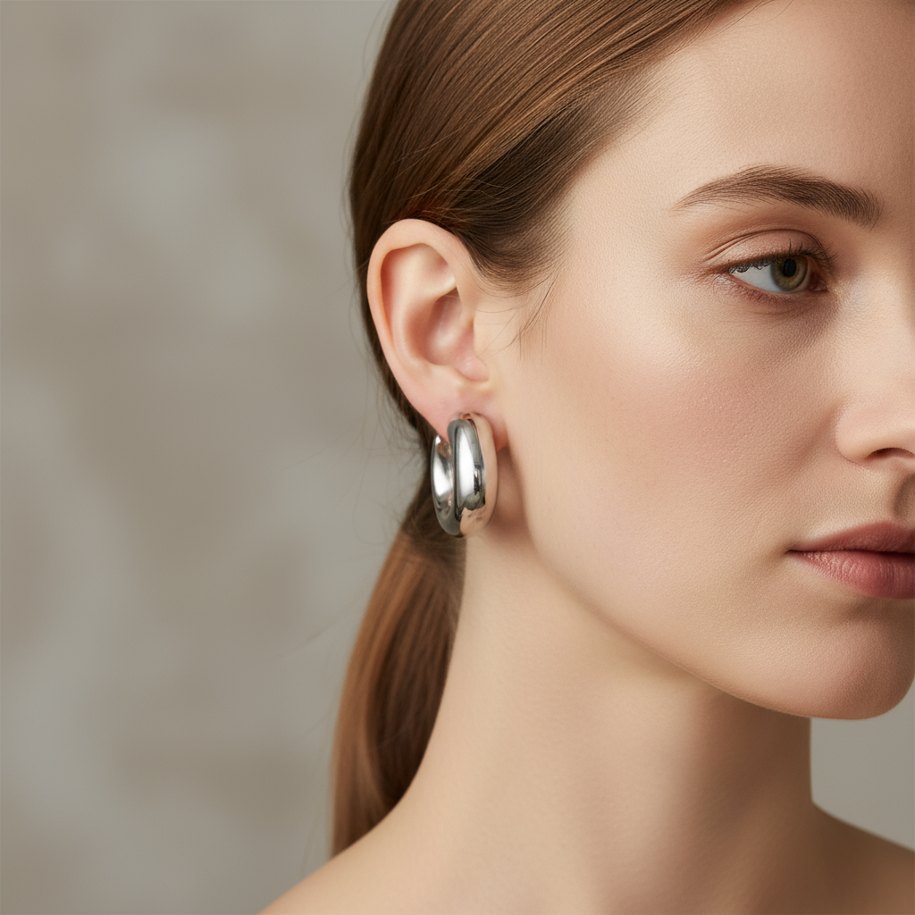 Amandine – Dicke Kreolen aus Edelstahl