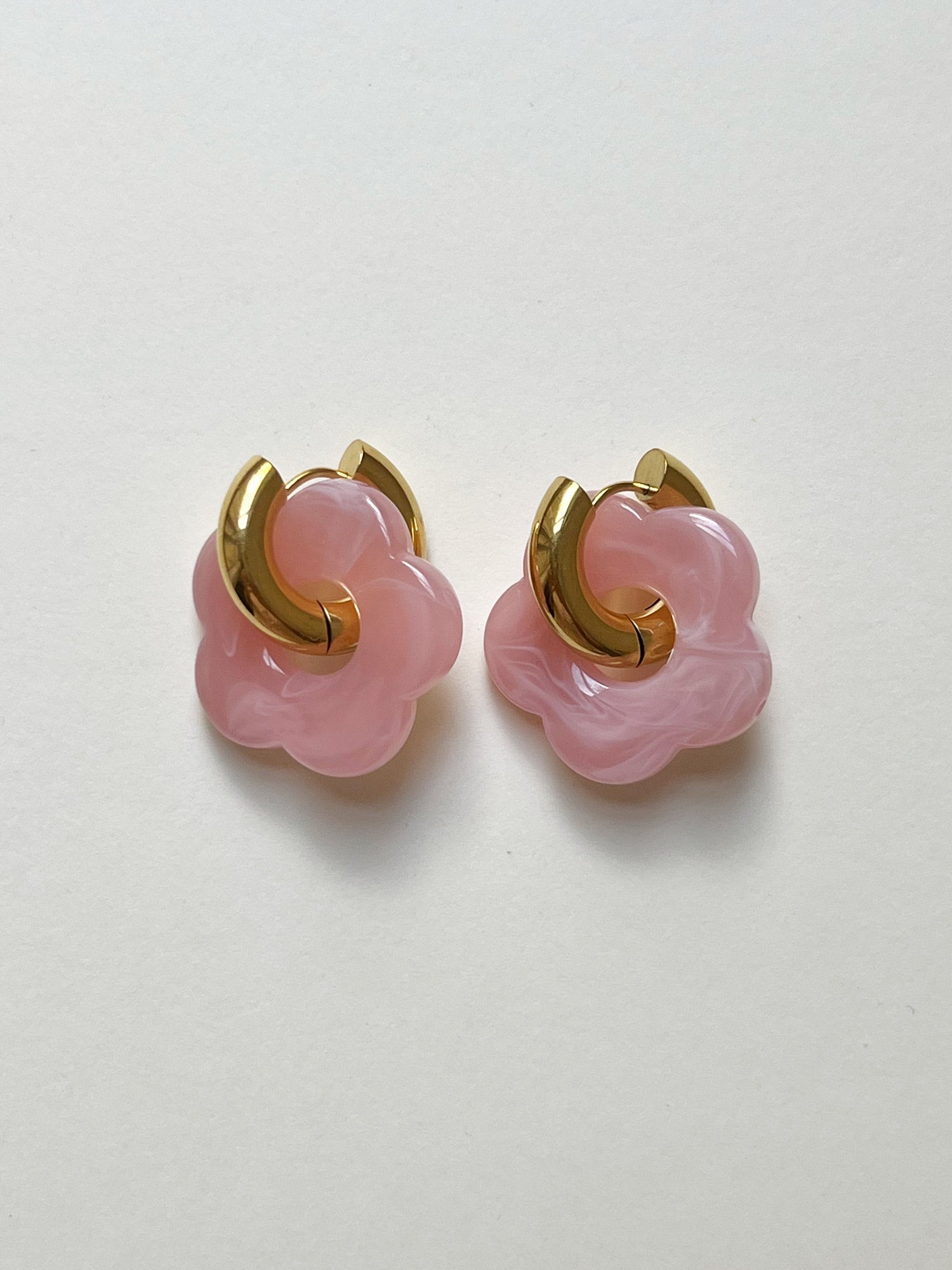 Blume Charme Rosa Donut Creolen