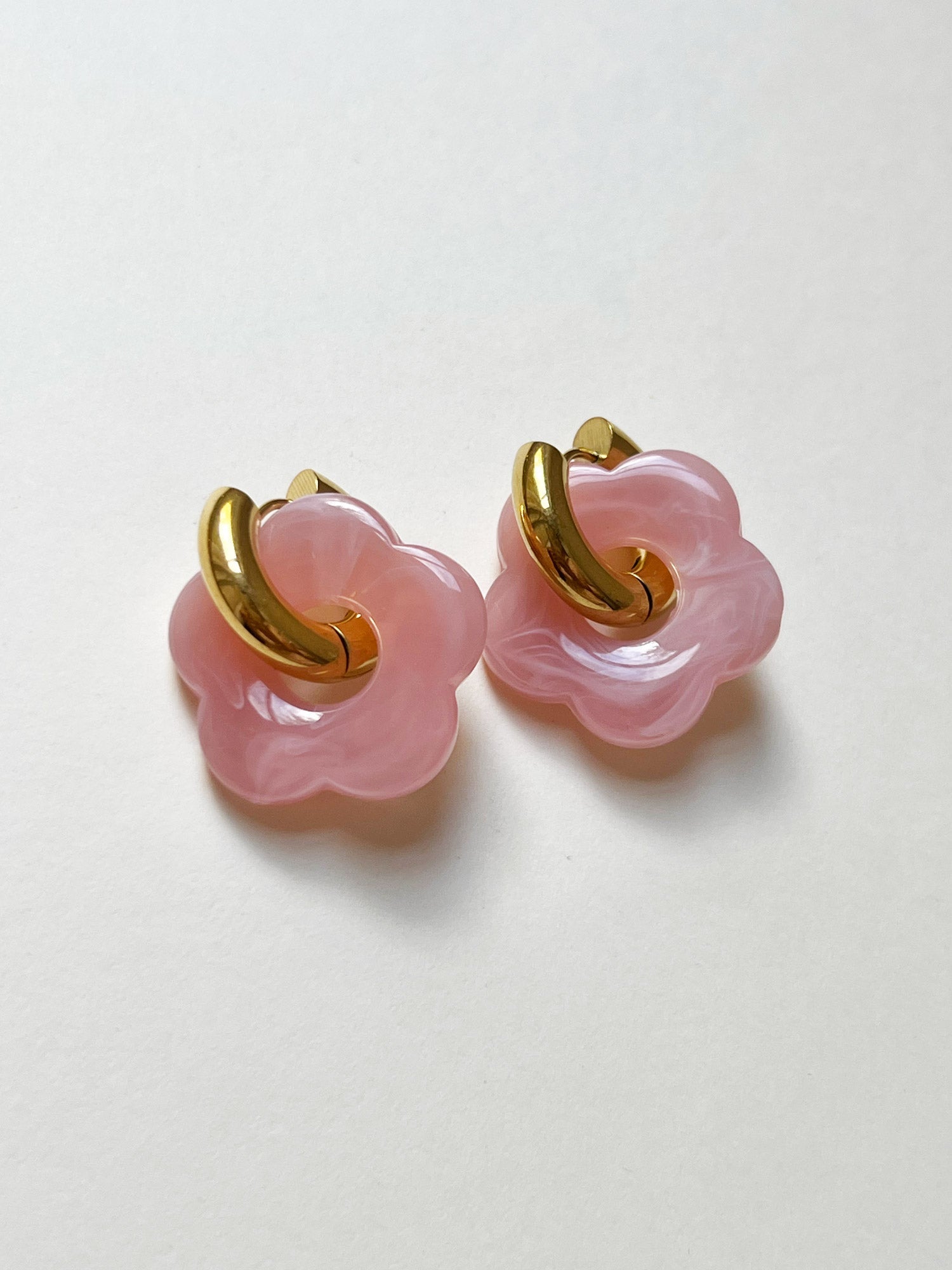 Blume Charme Rosa Donut Creolen