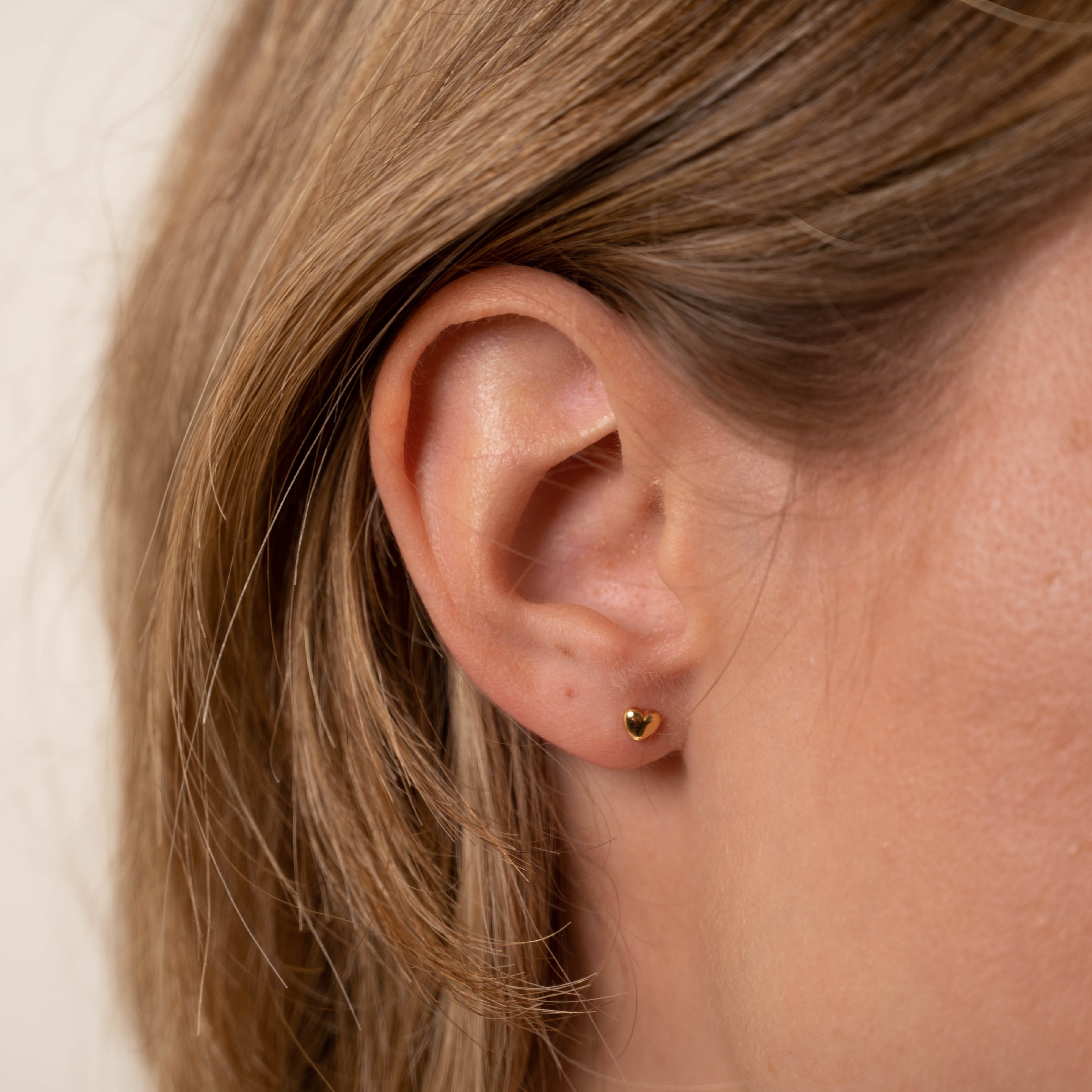 Eman - Goldene Herz Ohrstecker