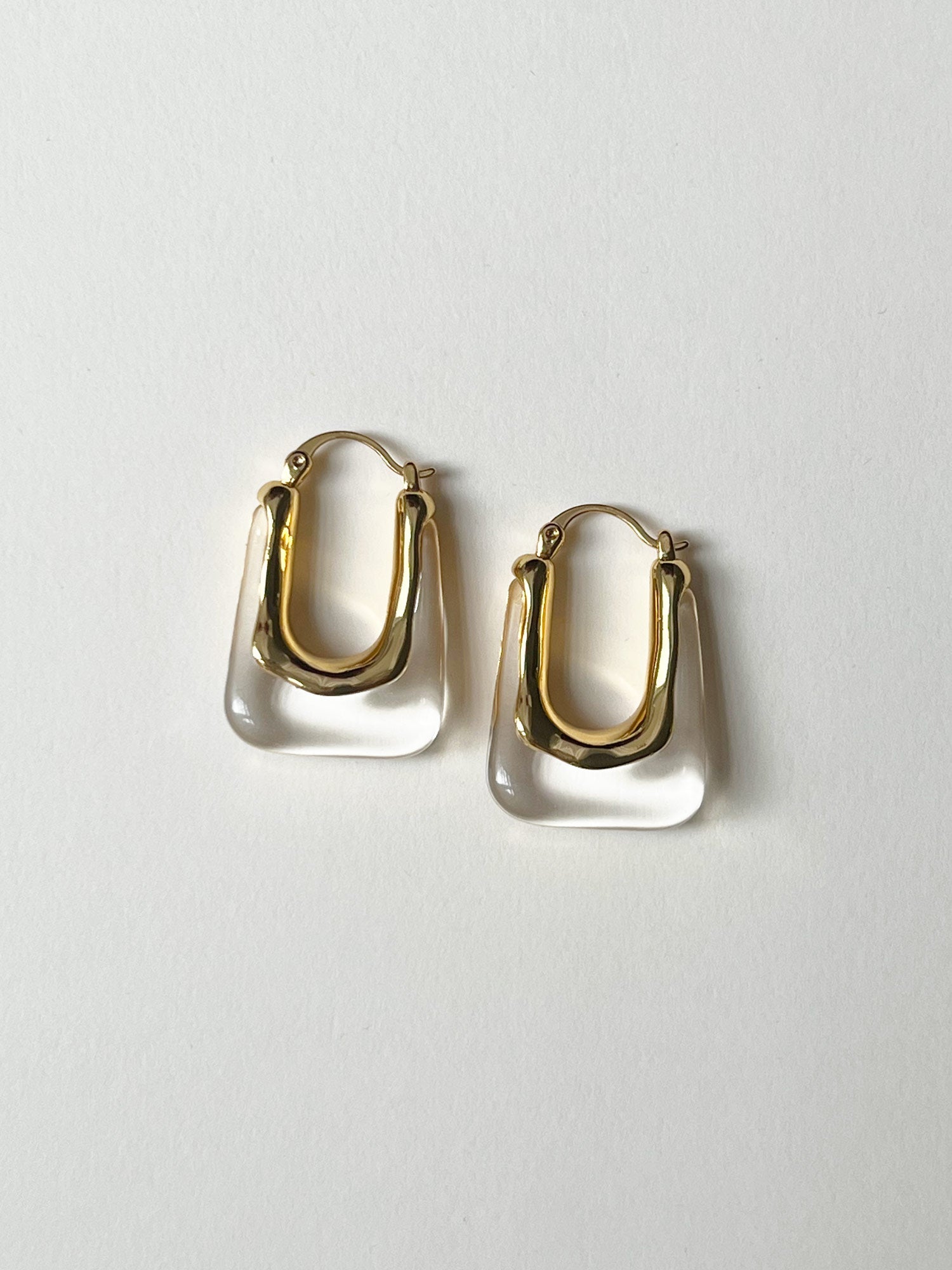 Mia - Klarer rechteckiger Creolen