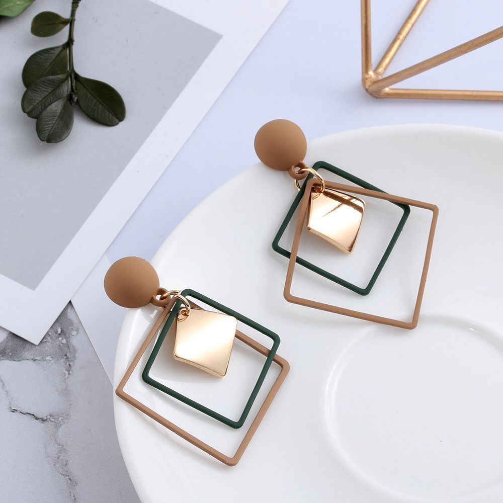 Geometrische Tropfen-Ohrringe - Hohle quadratische Ohrringe