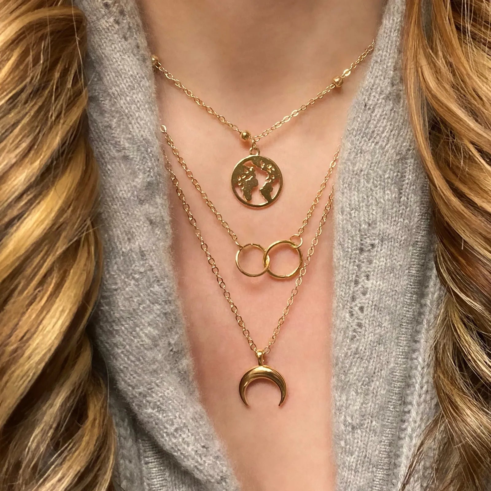 Erde Halskette - Bohème Lagen-Set