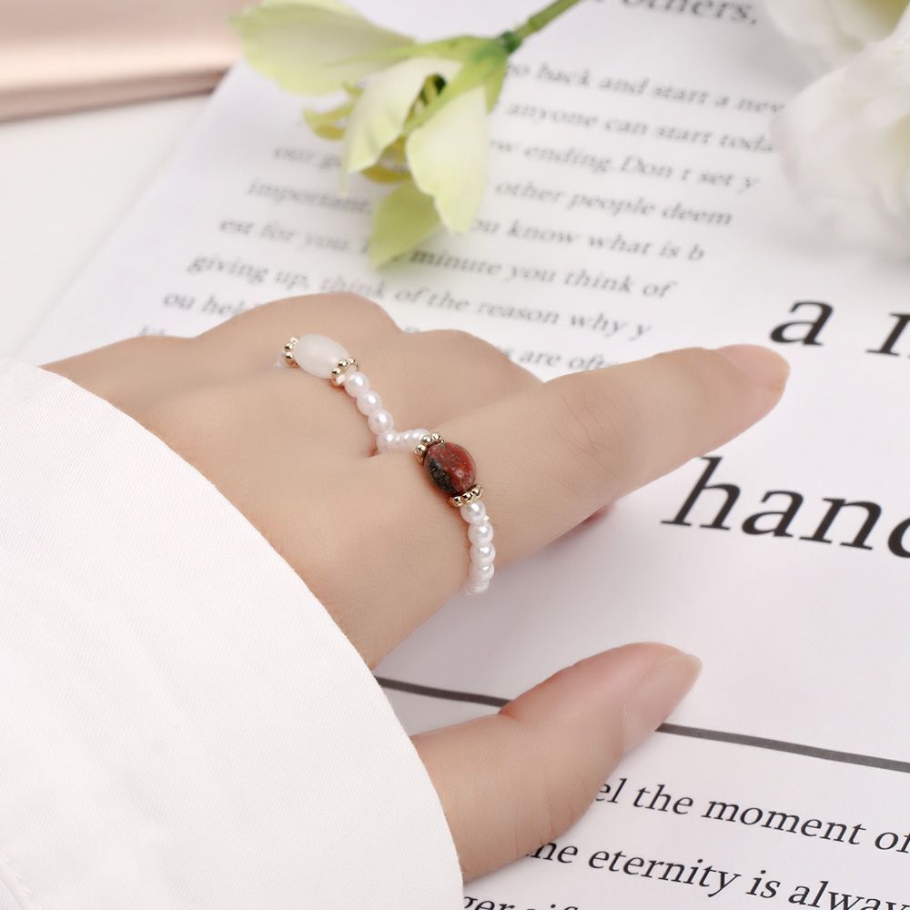 Steinperle - Vintage Perlenring