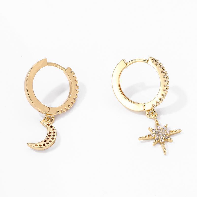 Sumner – Ohrringe Gold mit Mond und Stern