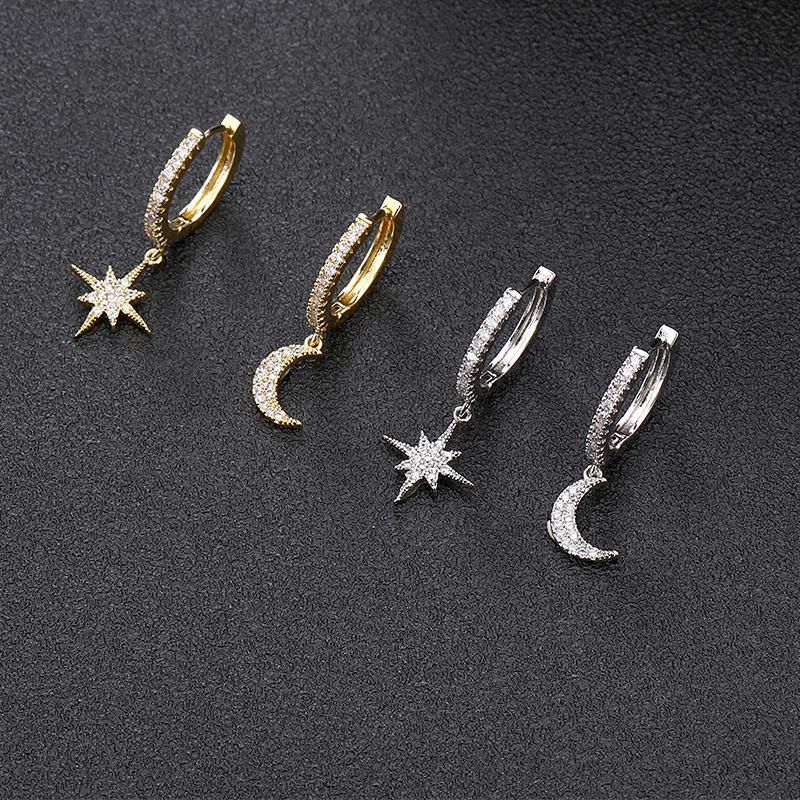 Sumner – Ohrringe Gold mit Mond und Stern
