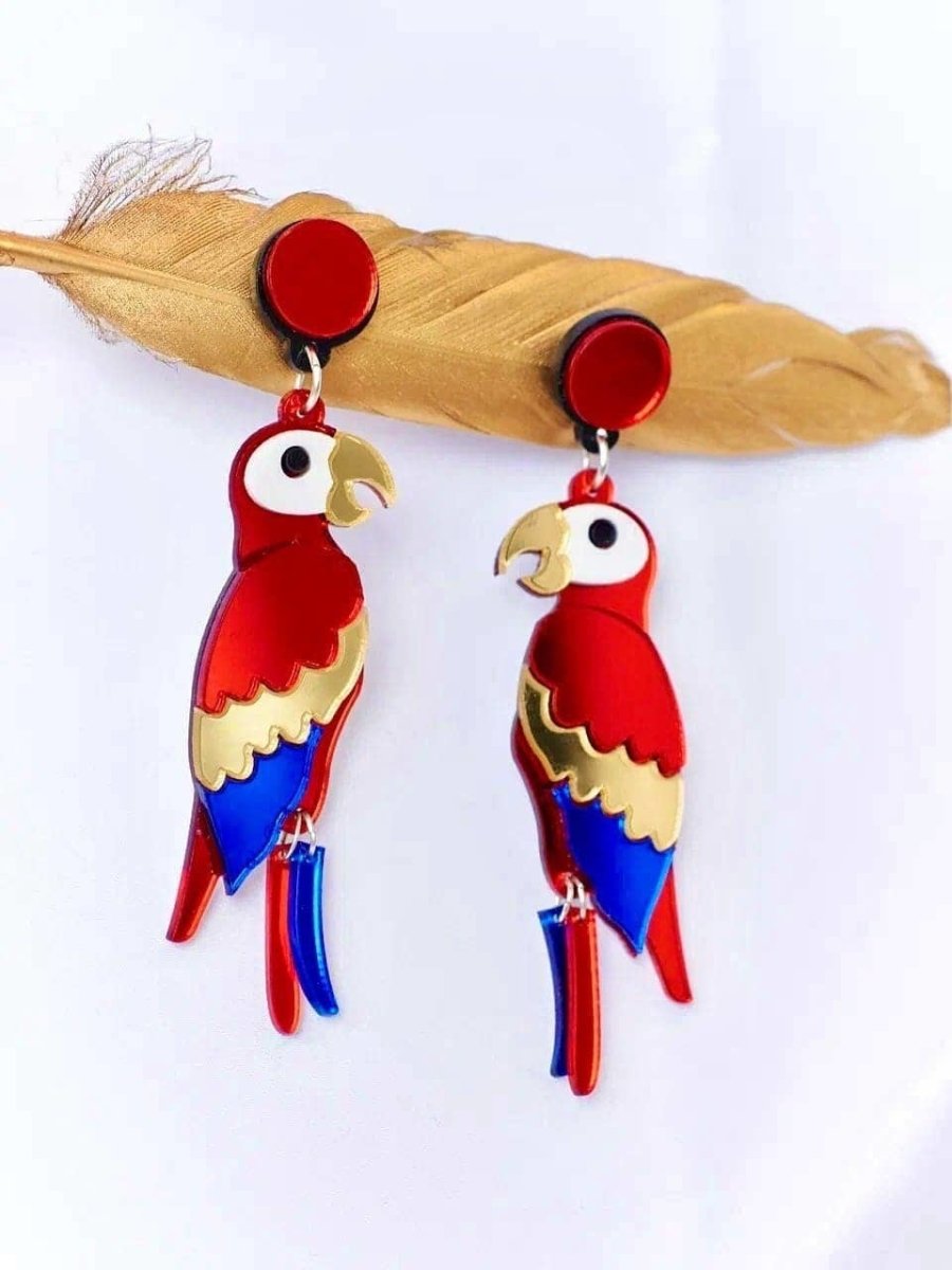 Yeganeh - Papageien Ohrringe aus Organischem Acryl