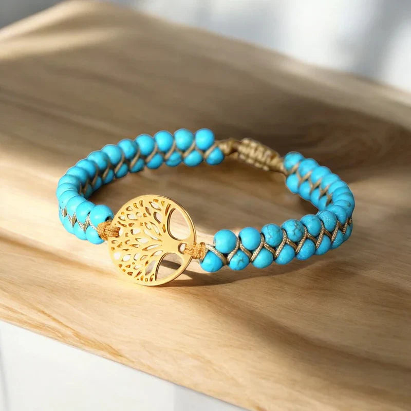 Nahla – Armband Lebensbaum aus Türkis-Stein Handgemacht