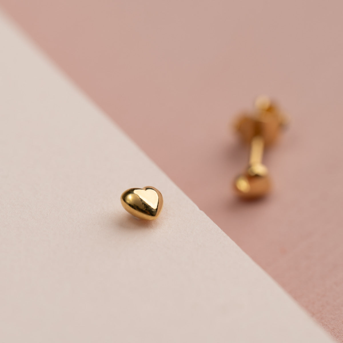 Eman - Goldene Herz Ohrstecker