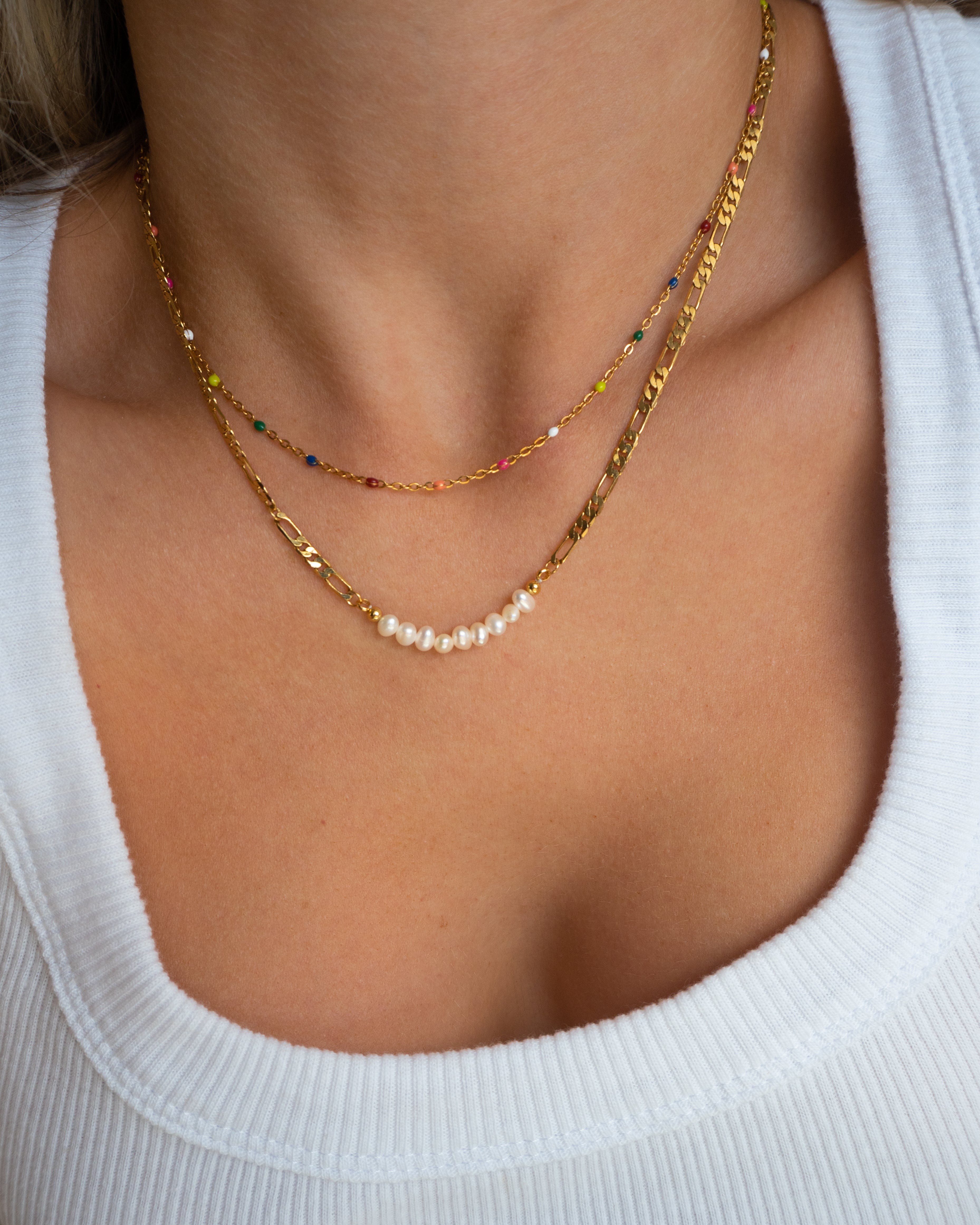 Alba - Regenbogen und Gold Halsband