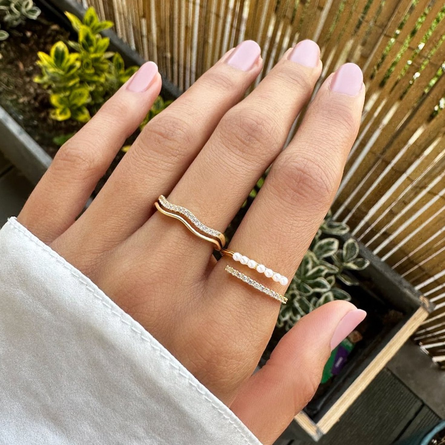 Nerie – Halskette Goldkette mit Perlen