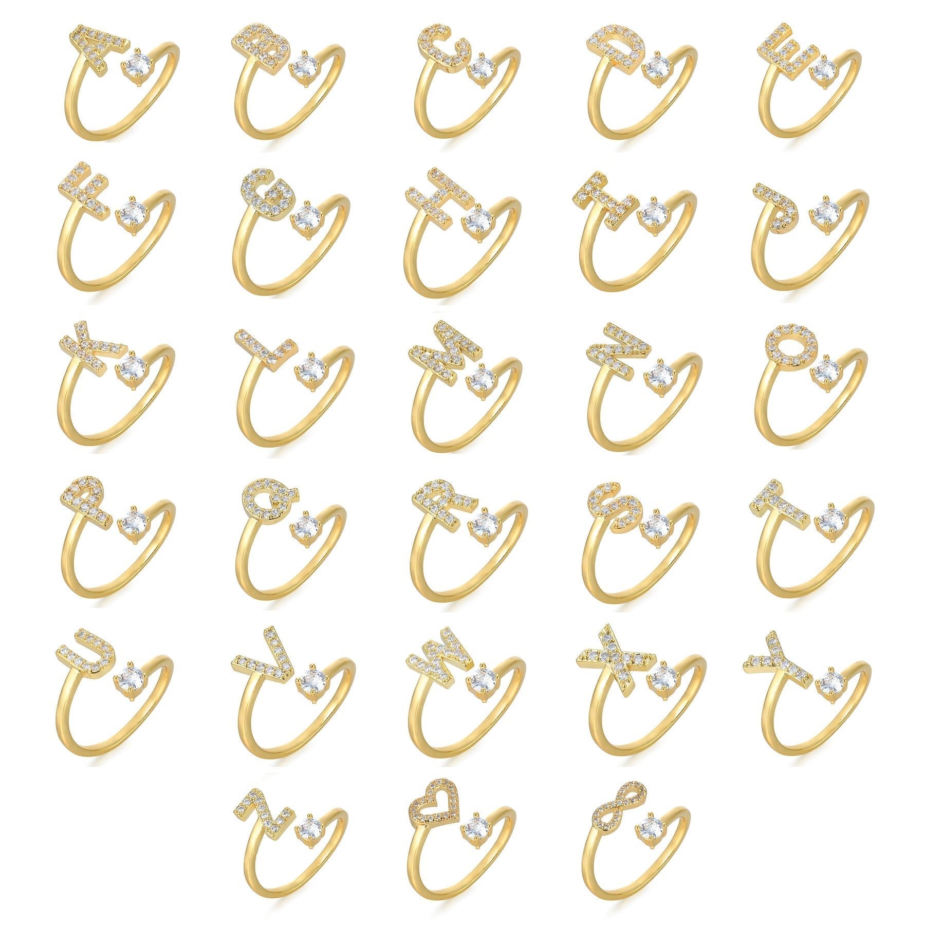 Hinako – Verstellbarer Initialenring für Frauen