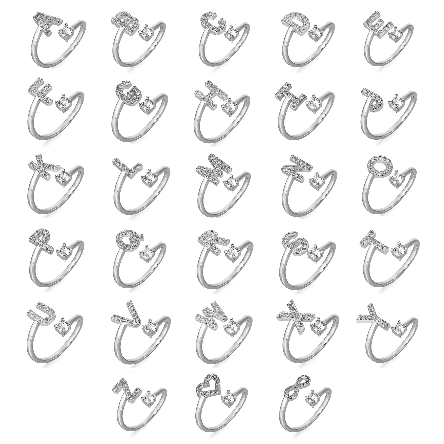 Hinako – Verstellbarer Initialenring für Frauen