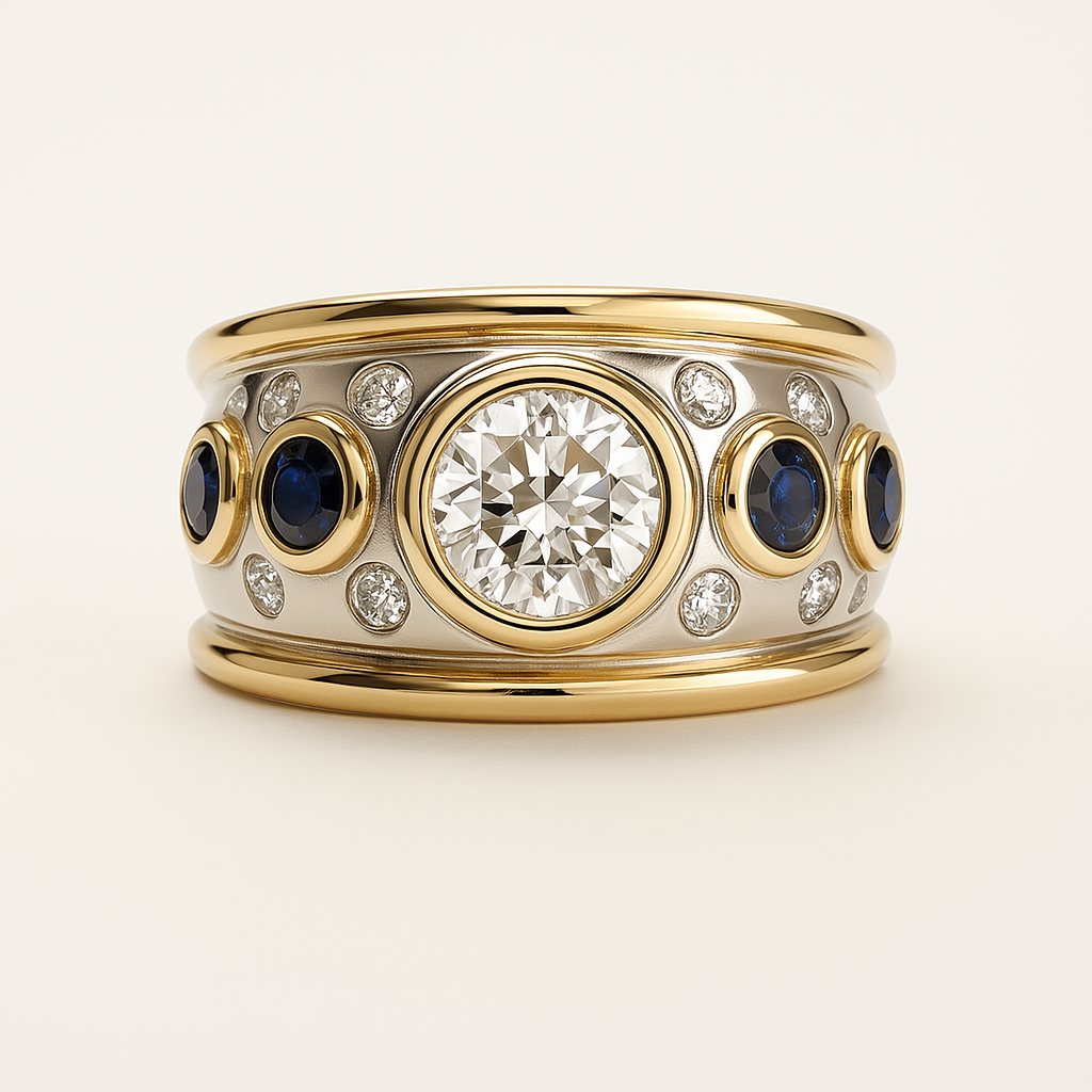 Sylvie – Vintage Goldener Ring mit Eingefassten Zirkonia