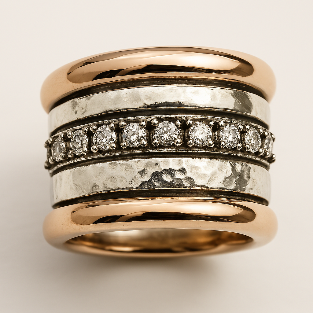 Naelle – Dicker Vintage-Ring mit Goldschichten