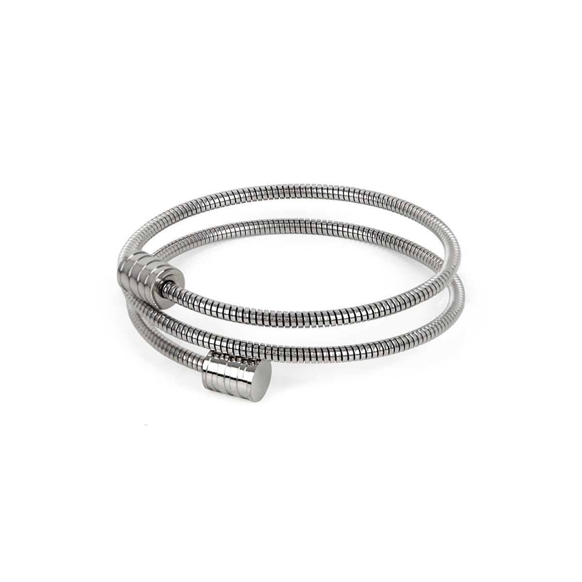 Ella – Gedrehtes Armreif-Armband Versilbert