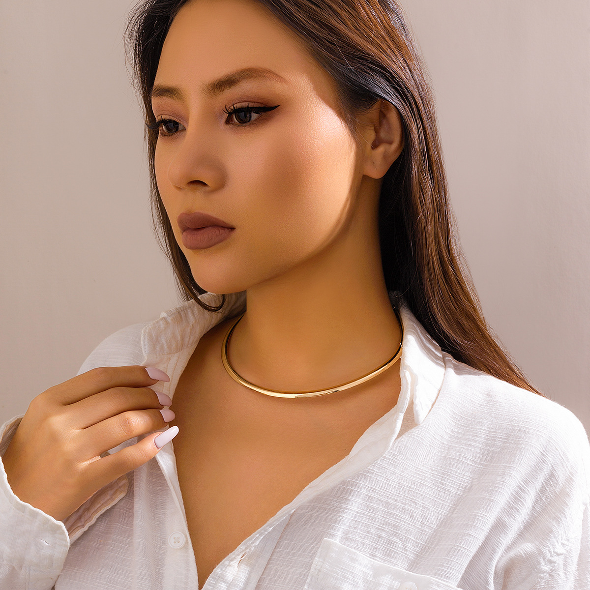 Ring Clavicle Kette - Feiner Ring Choker