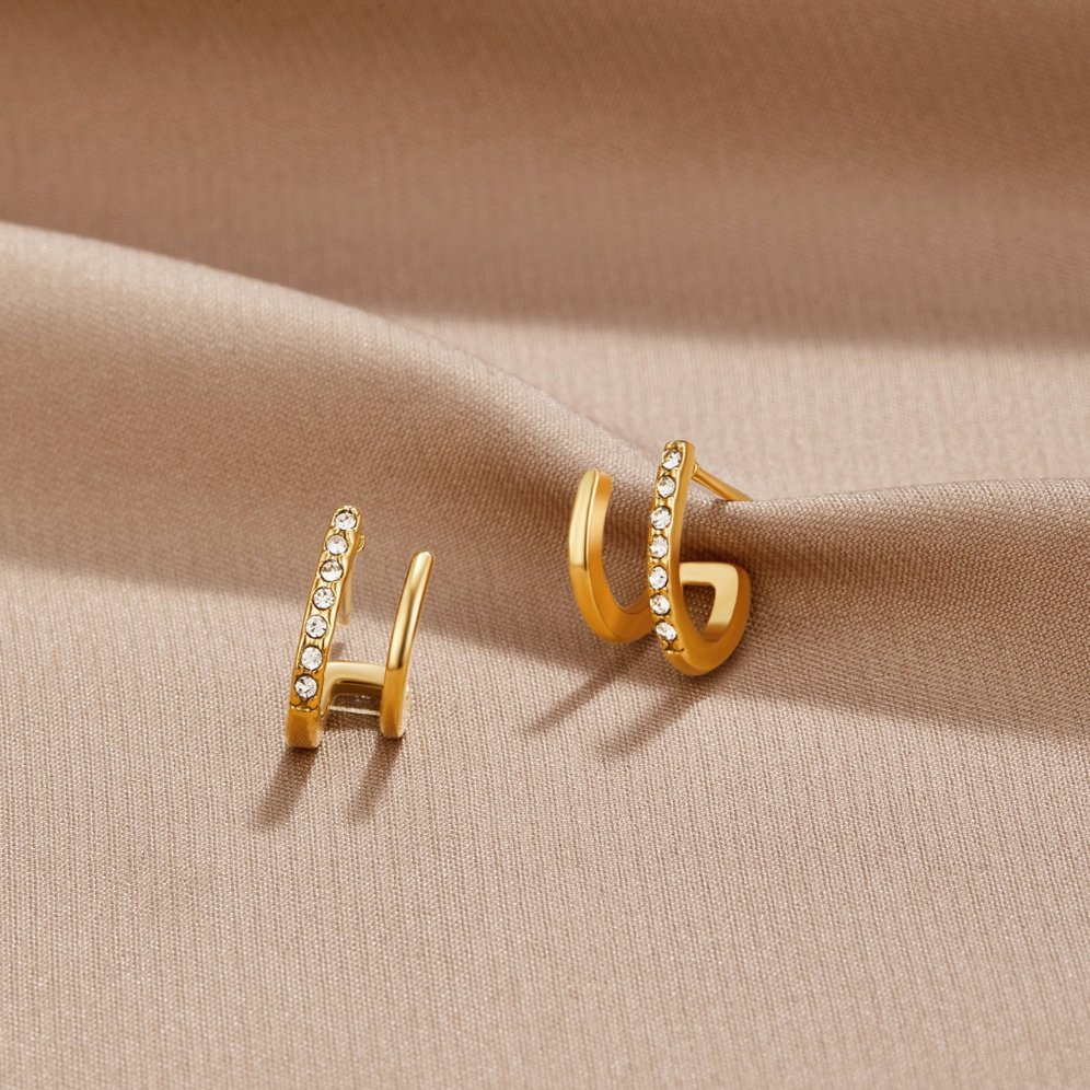 Zendaya – Ohrringe Krallen Kristall in 18K Gold