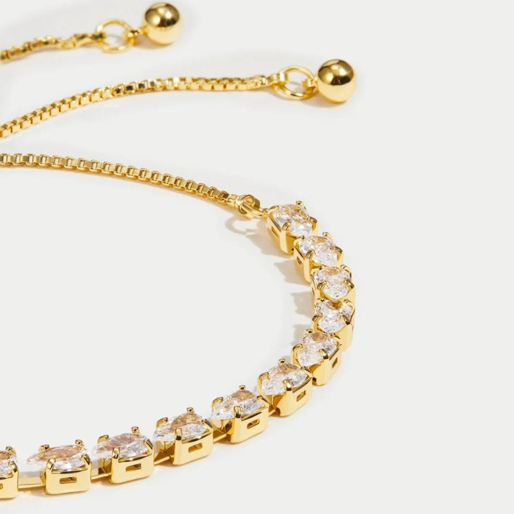 Goldenes Kristallarmband - Verstellbares Kristallarmband