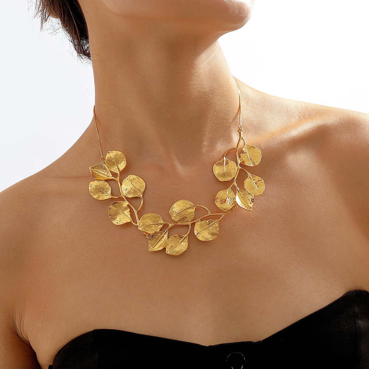 Golden Leaf - Vintage Feigenblatt-Halskette