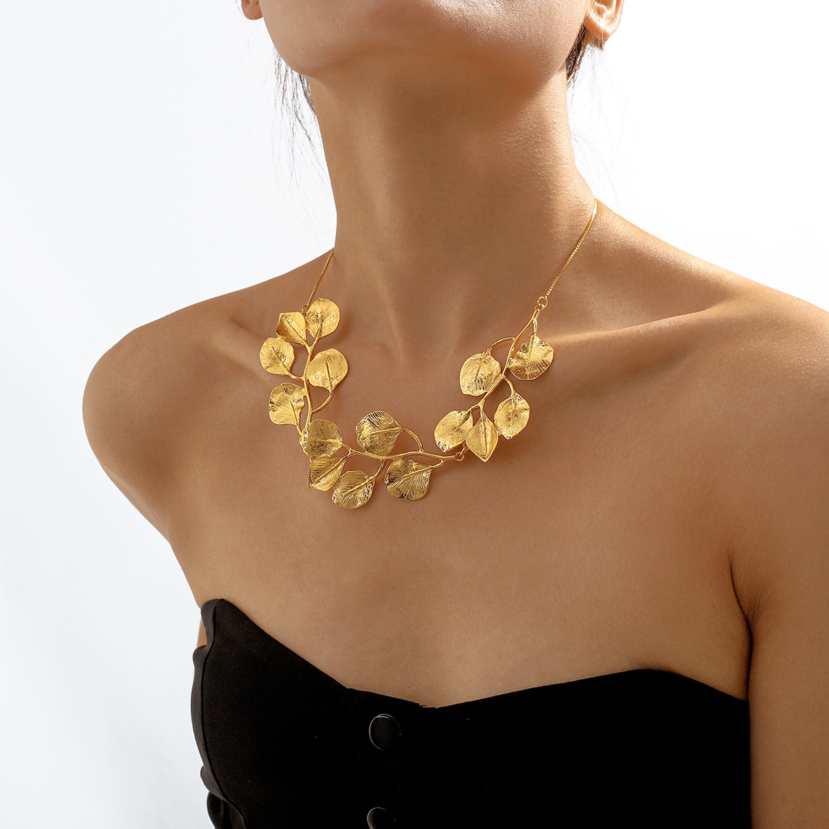 Golden Leaf - Vintage Feigenblatt-Halskette