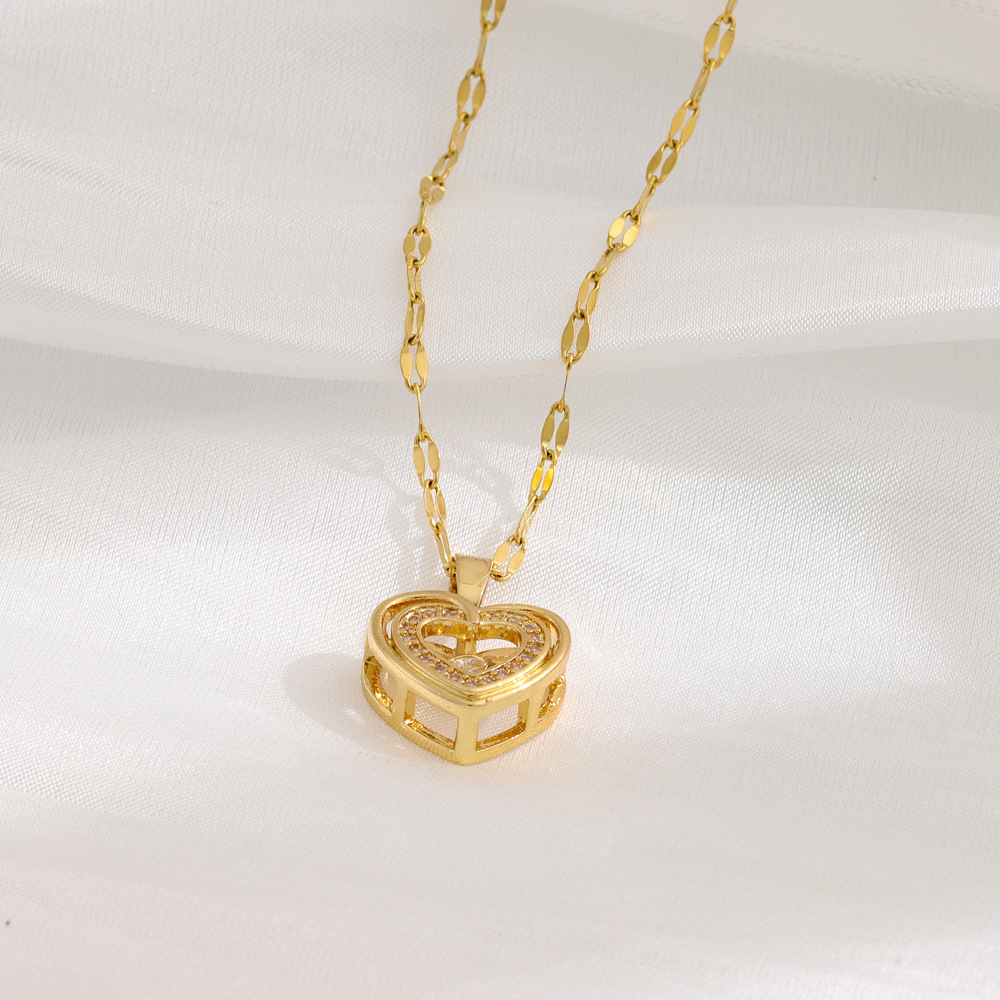 Love Heart Anhänger - Doppellagige Halskette