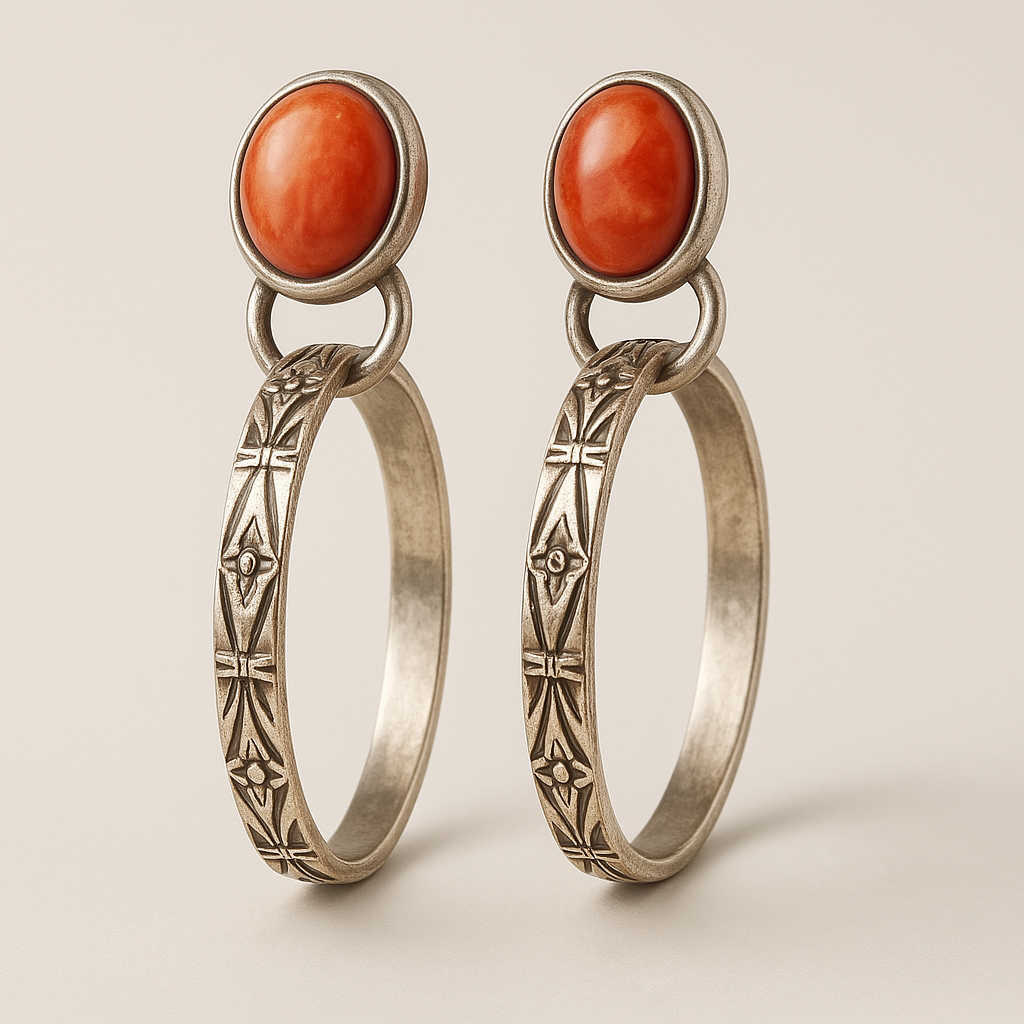 Althea – Boho Vintage Ohrringe mit Natürlichem Onyx