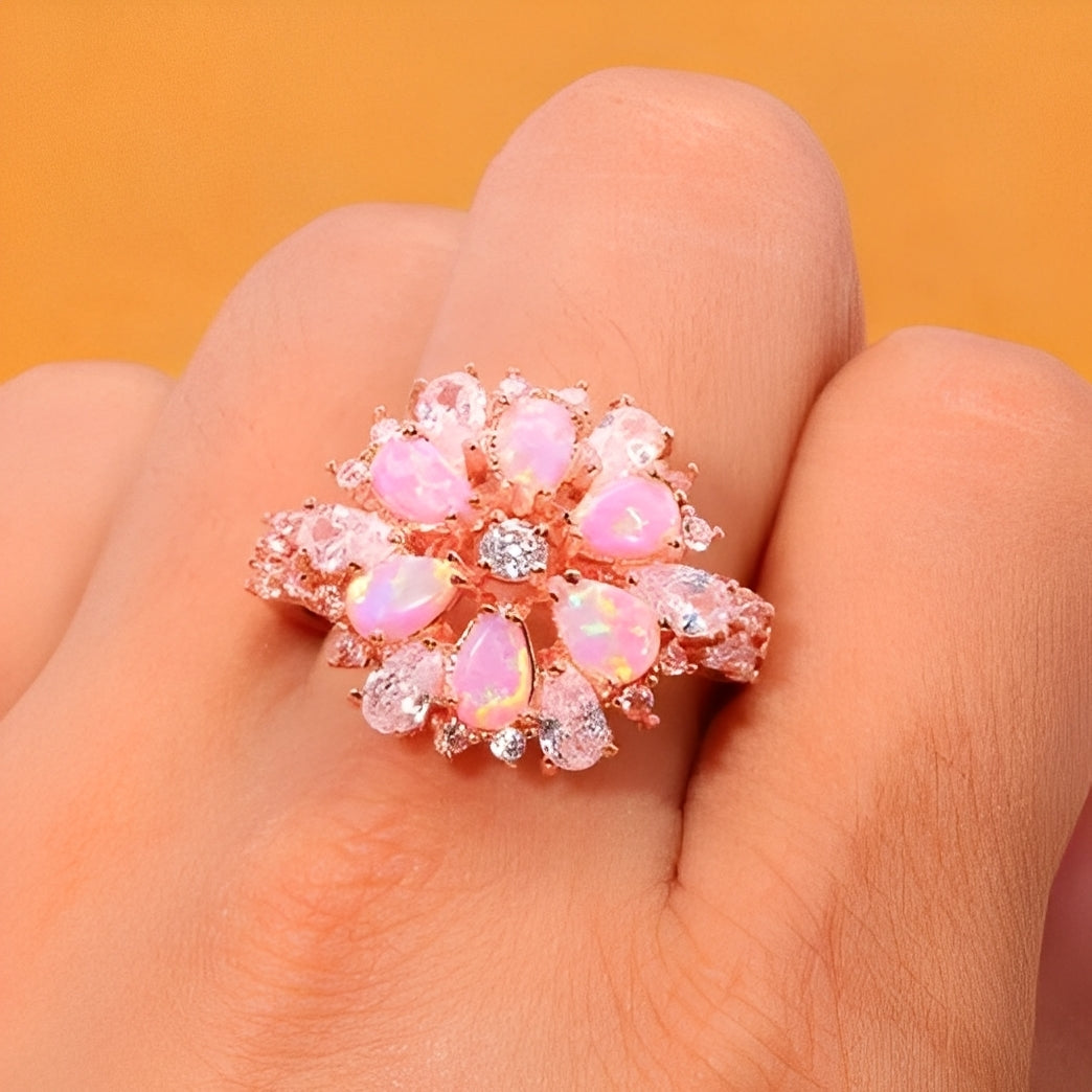 Rian – Feiner Ring Blume Feueropal