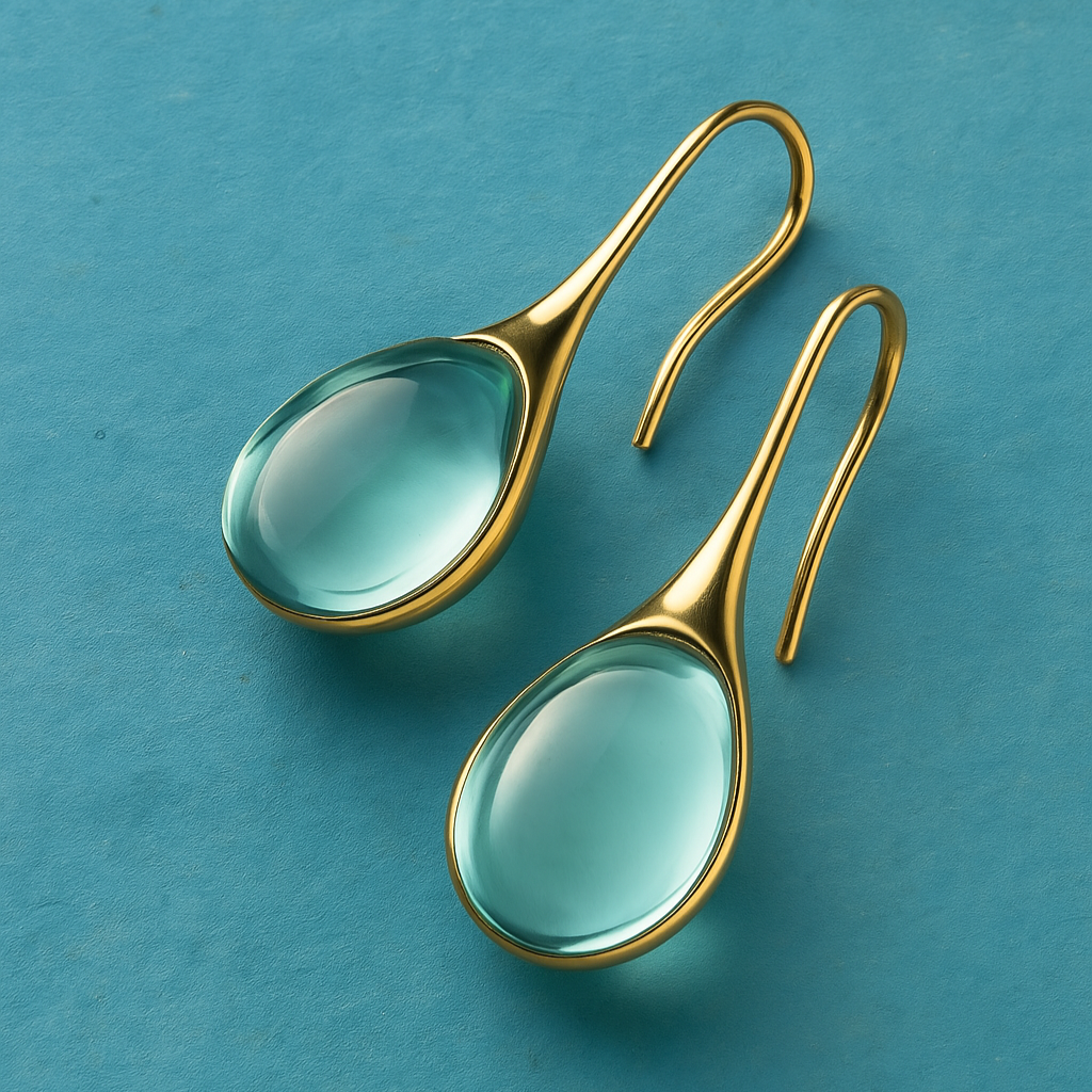 Alina – Lange Ohrringe mit Kristall in Gold und Silber