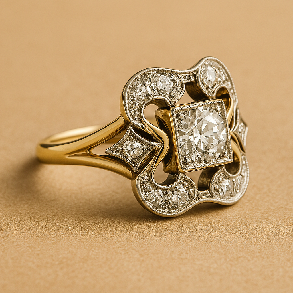 Leanie – Vintage Goldener Ring mit Zirkonia