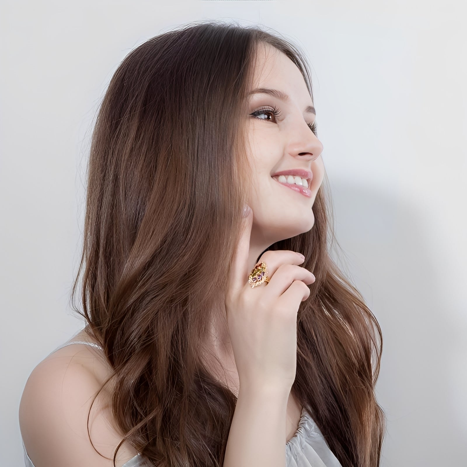 Naelle – Ring Trio Amethyst Peridot Rubin