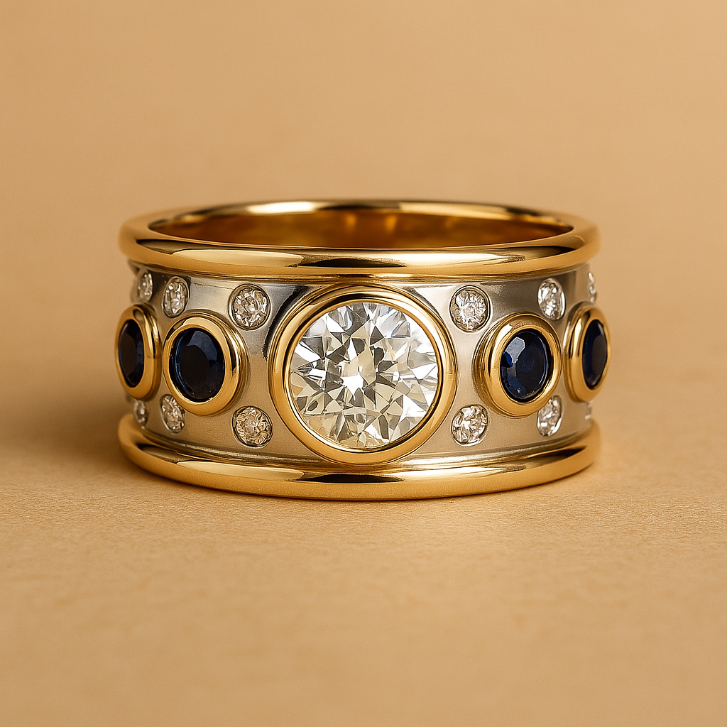 Sylvie – Vintage Goldener Ring mit Eingefassten Zirkonia