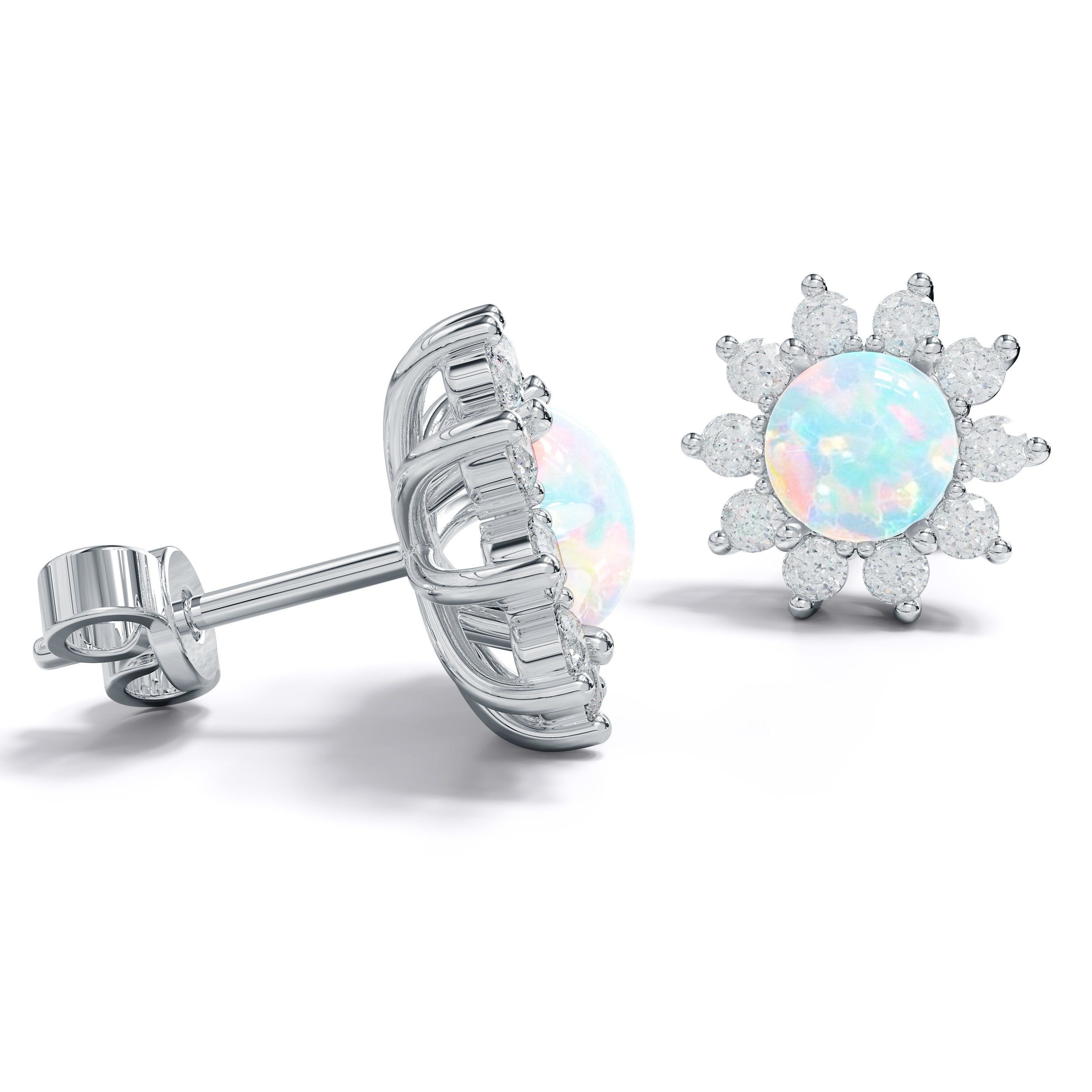 Hermione – Feine Ohrringe Weißer Feueropal