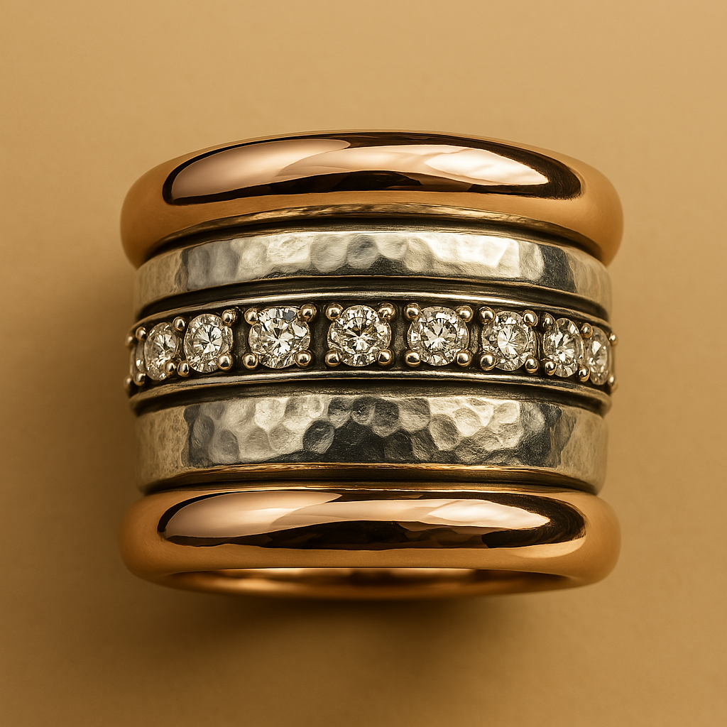 Naelle – Dicker Vintage-Ring mit Goldschichten