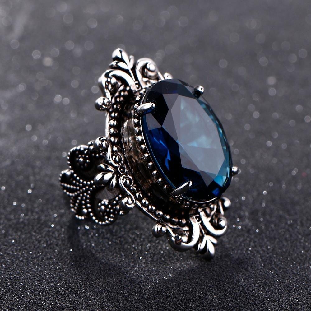 Ysoria – Ring Pfau in Blauem Saphir Vintage