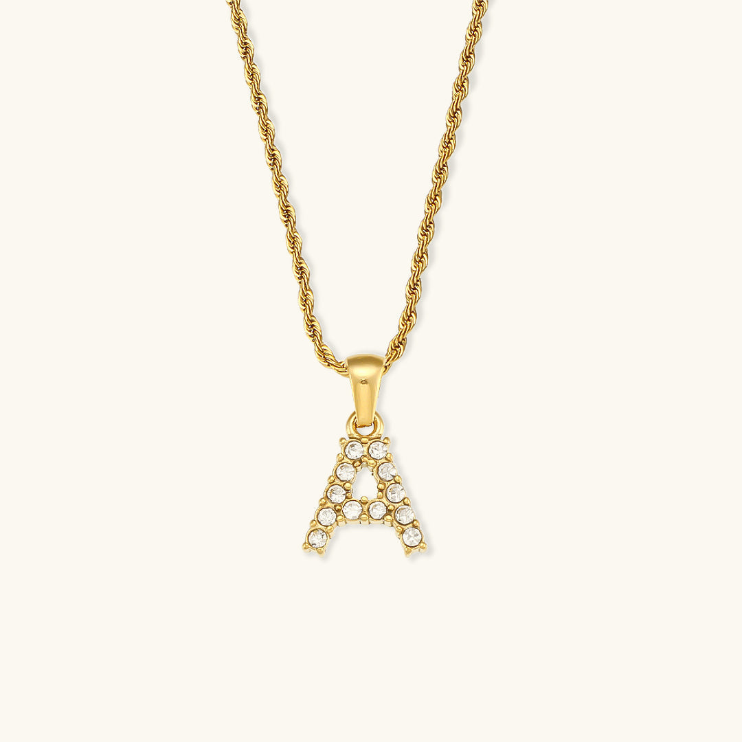 Maeve - Diamant-Halskette mit Buchstaben-Initialen