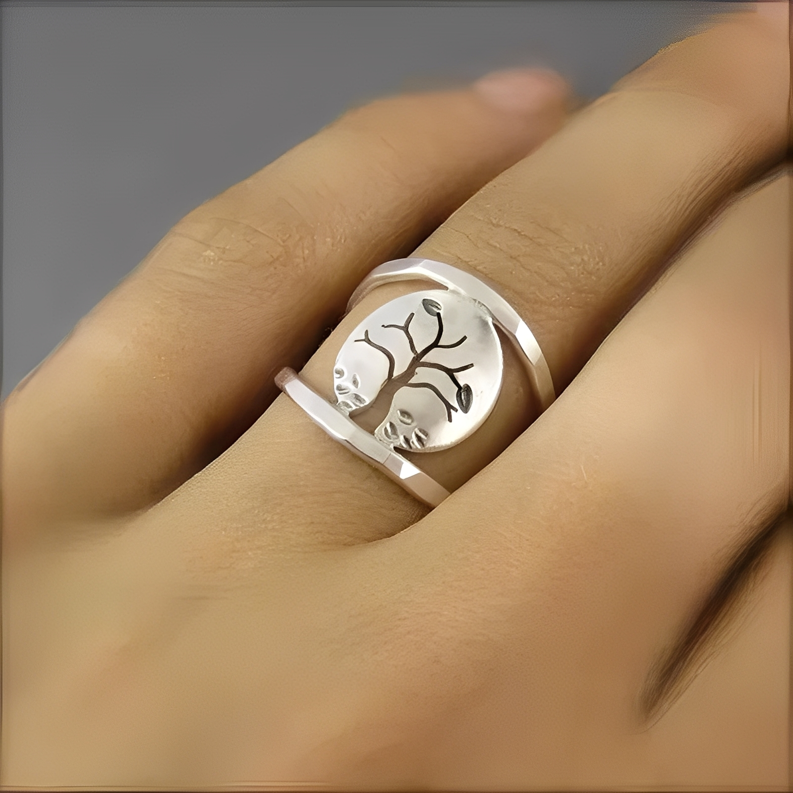 Sylva – Ring Lebensbaum aus Silber