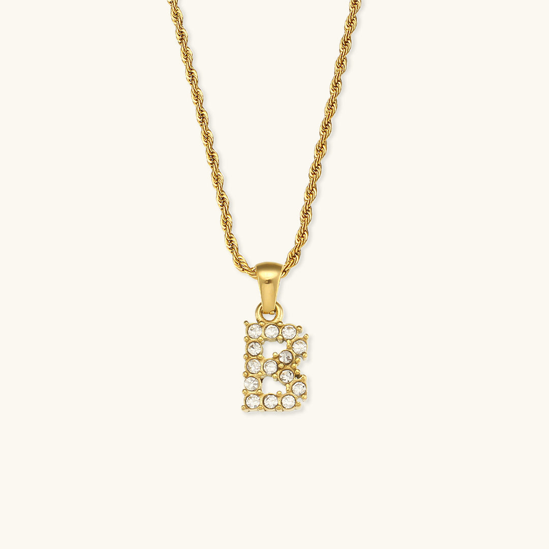 Maeve - Diamant-Halskette mit Buchstaben-Initialen