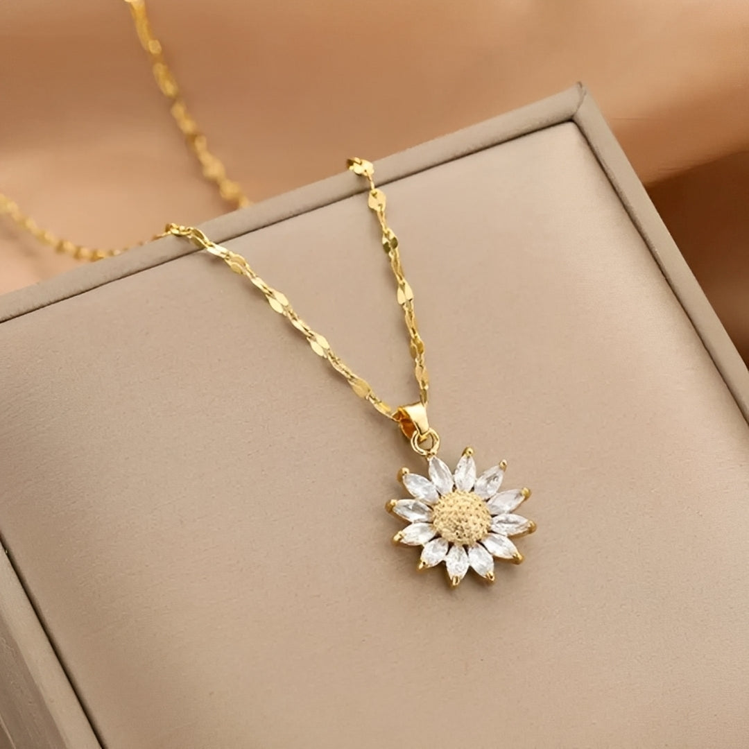 Manon – Collier Tournesol Éclatant en Or