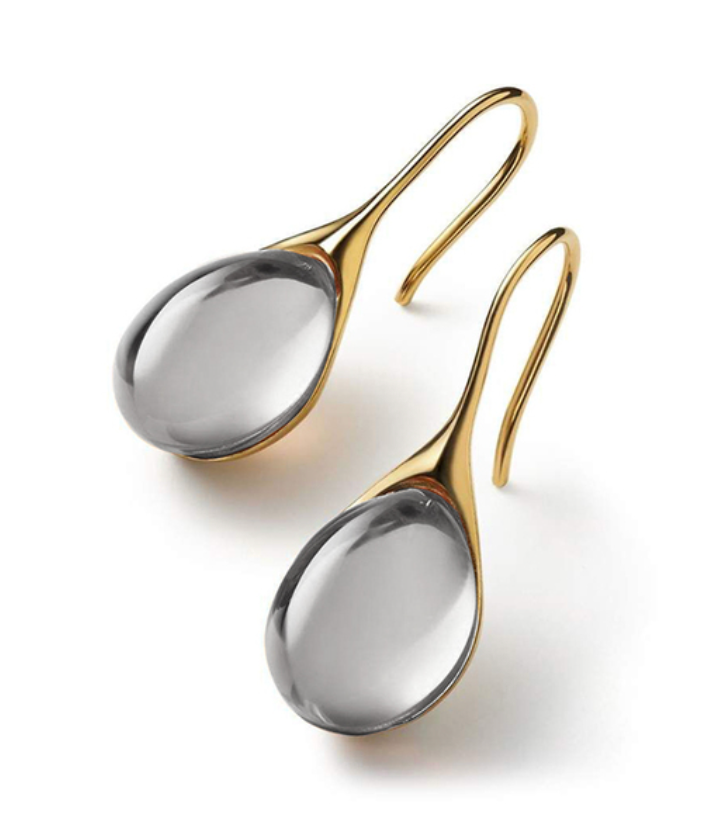 Alina – Lange Ohrringe mit Kristall in Gold und Silber