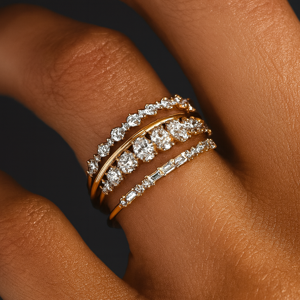 Elise – Vintage Zirkon Ring Set