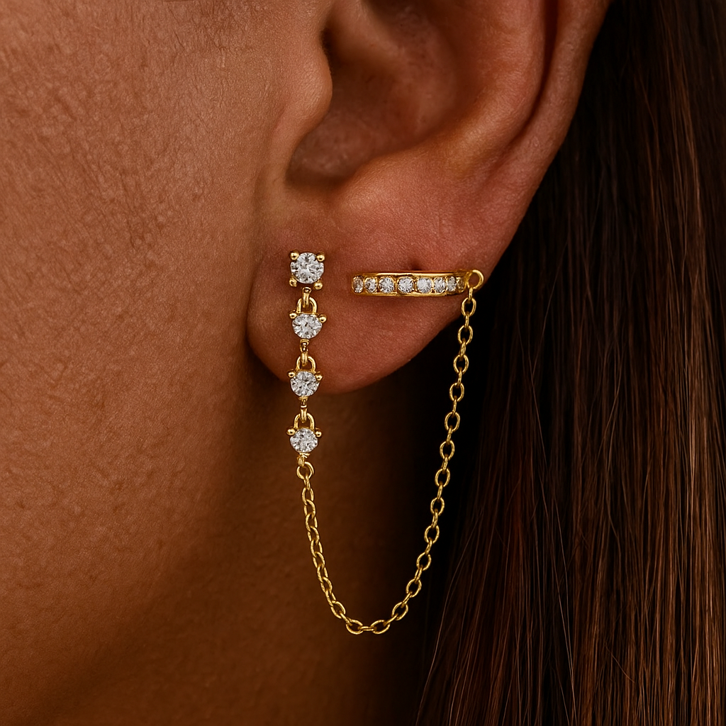 Arielle – Elegante Kette Cuff Ohrringe