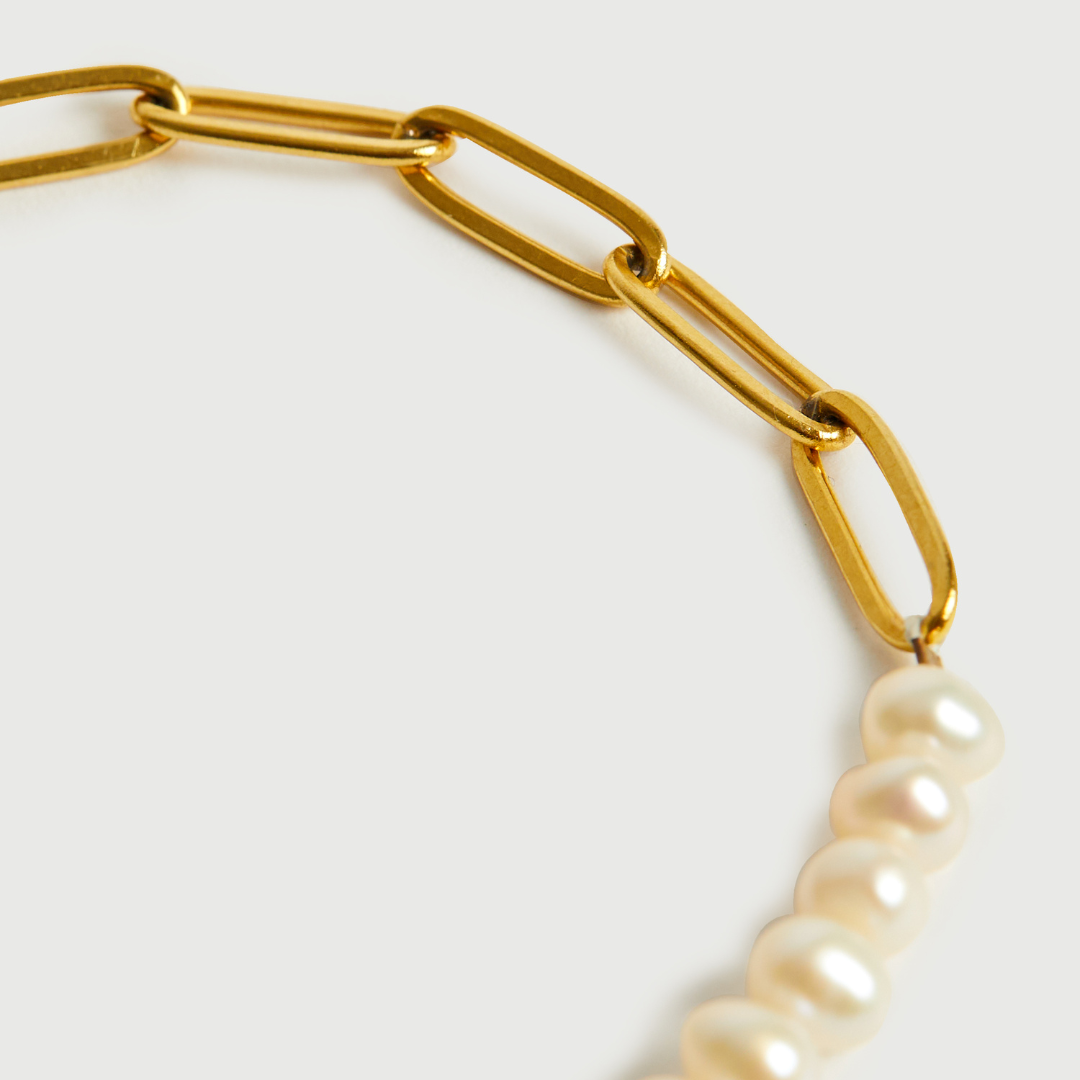 Alicia – Armband Kette mit vergoldeten Gliedern