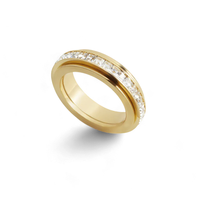 Alessia – Drehbarer Fidget-Ring mit Kristallakzent