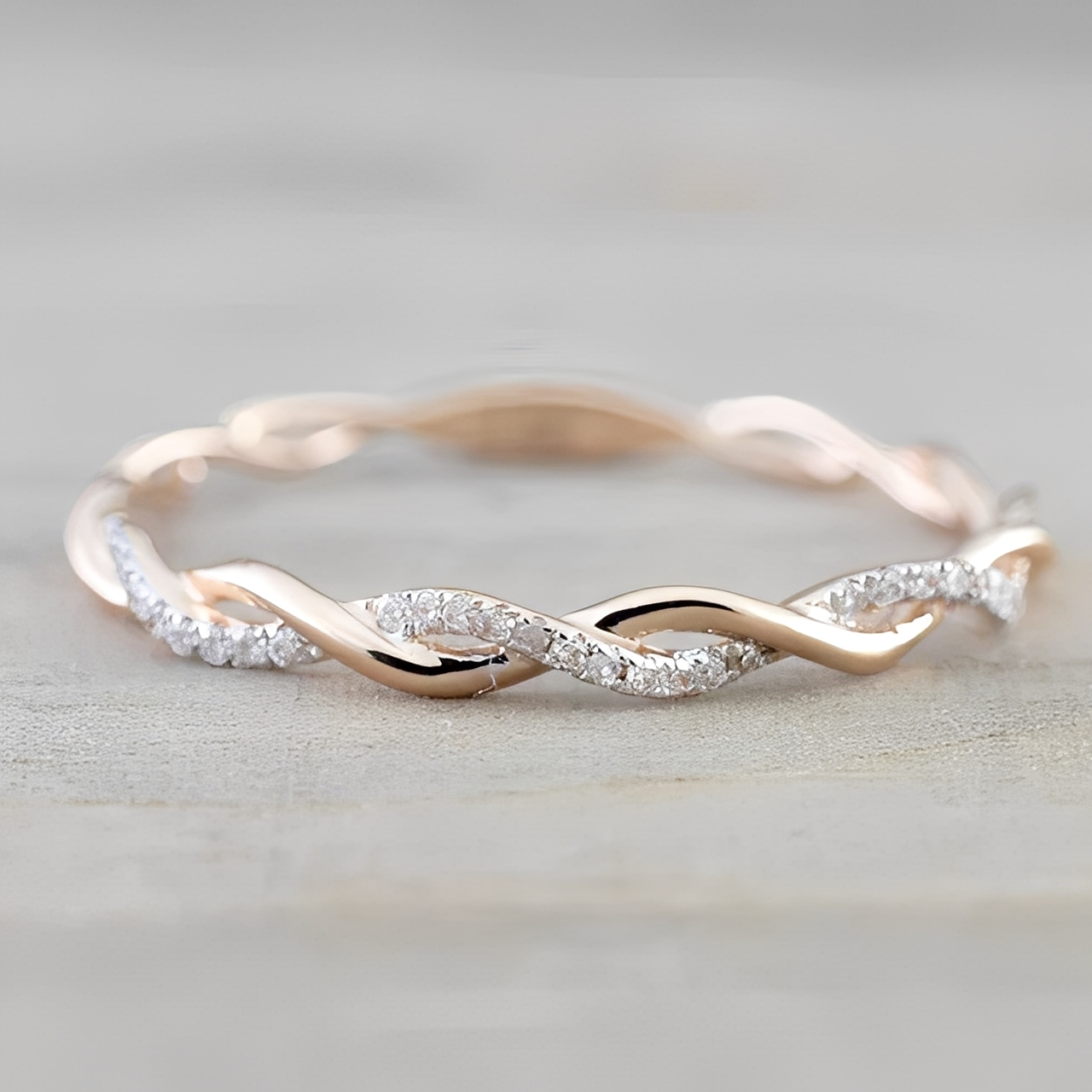 Adrien – Gedrehter Ring Silber & Gold