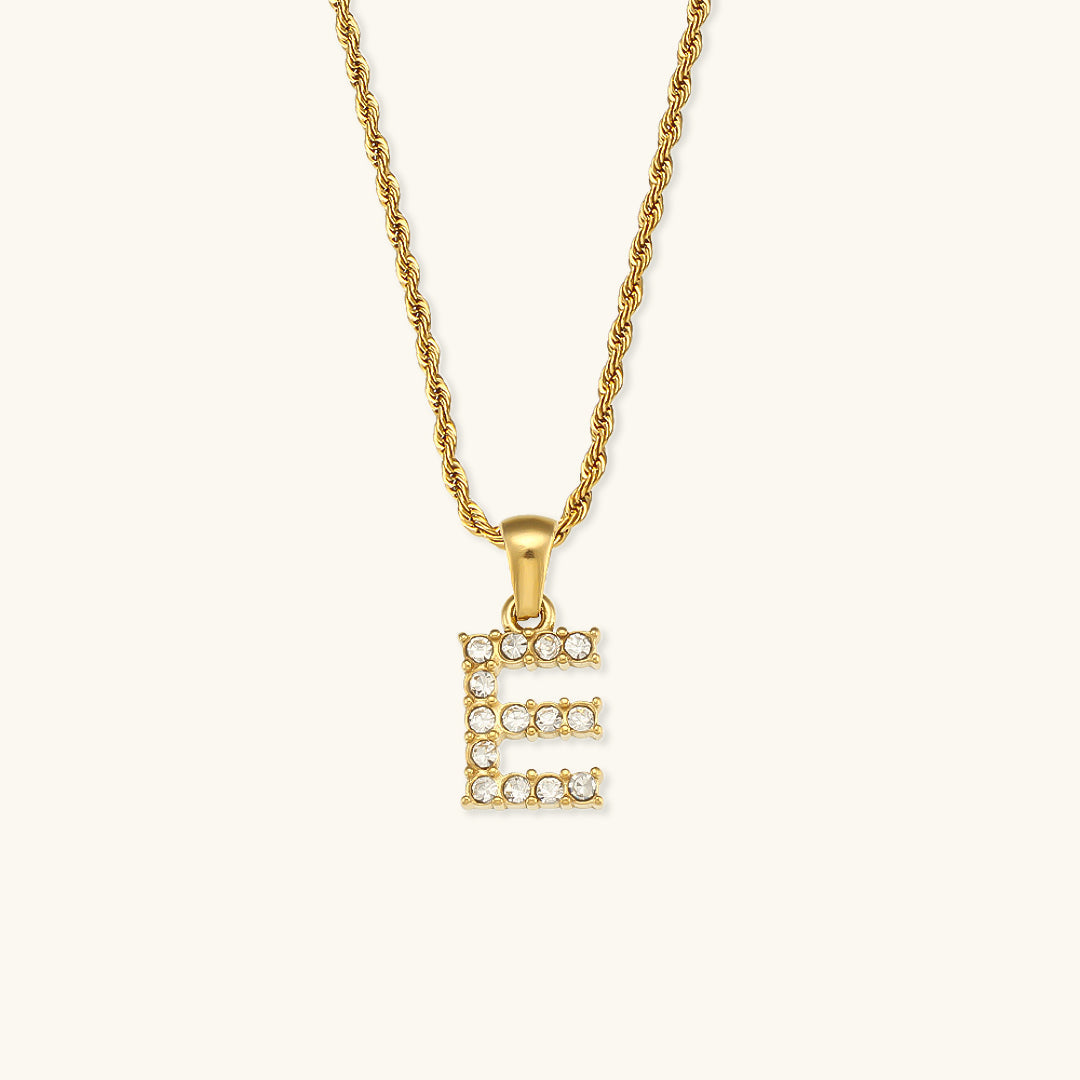 Maeve - Diamant-Halskette mit Buchstaben-Initialen
