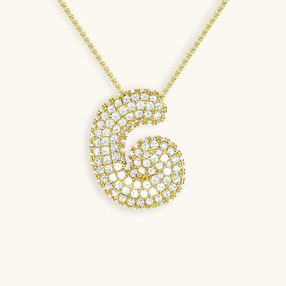 Bubble Initial Diamant Halskette
